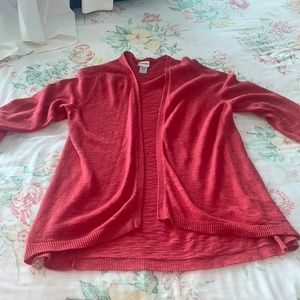 Chico’s coral tunic-length cardigan